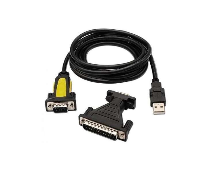 Adaptador USB A Macho a Serie RS232 AISENS 1.8M Negro