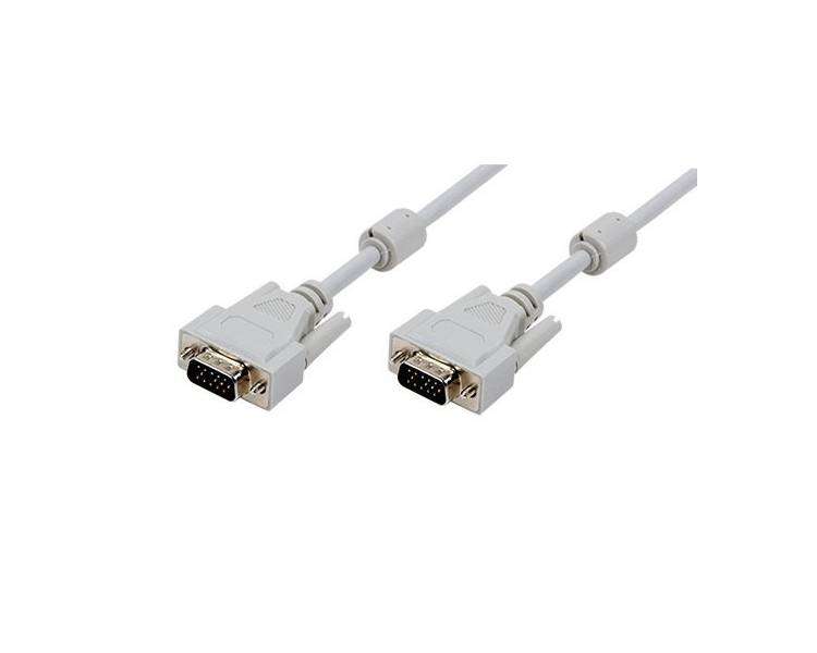 Cable VGA Macho Macho 1.8M Gris