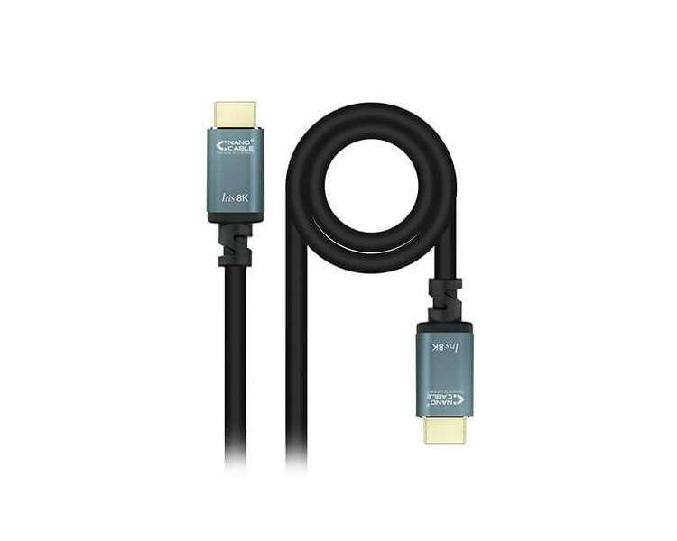 Cable HDMI (A) a HDMI (A) IRIS 8K Nanocable 2M Negro