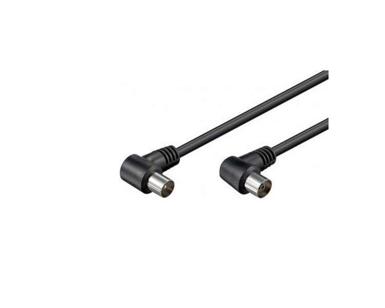 Cable de Antena TV 1.5M Acodado 90 Grados Negro