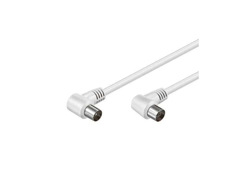 Cable de Antena TV 1.5M Acodado 90 Grados Blanco