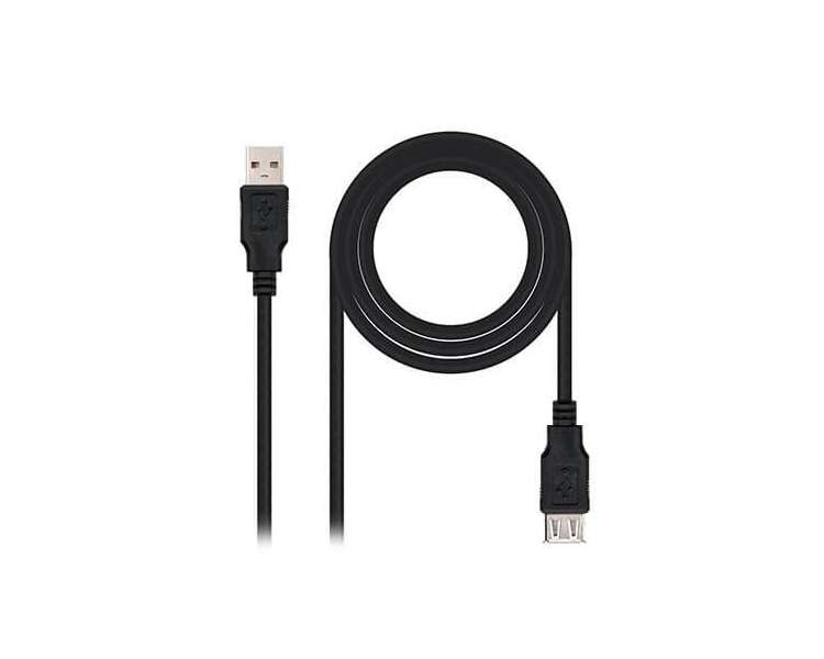 CABLE USB(A) 2.0 A USB(A) 2.0 NANOCABLE 1M NEGRO