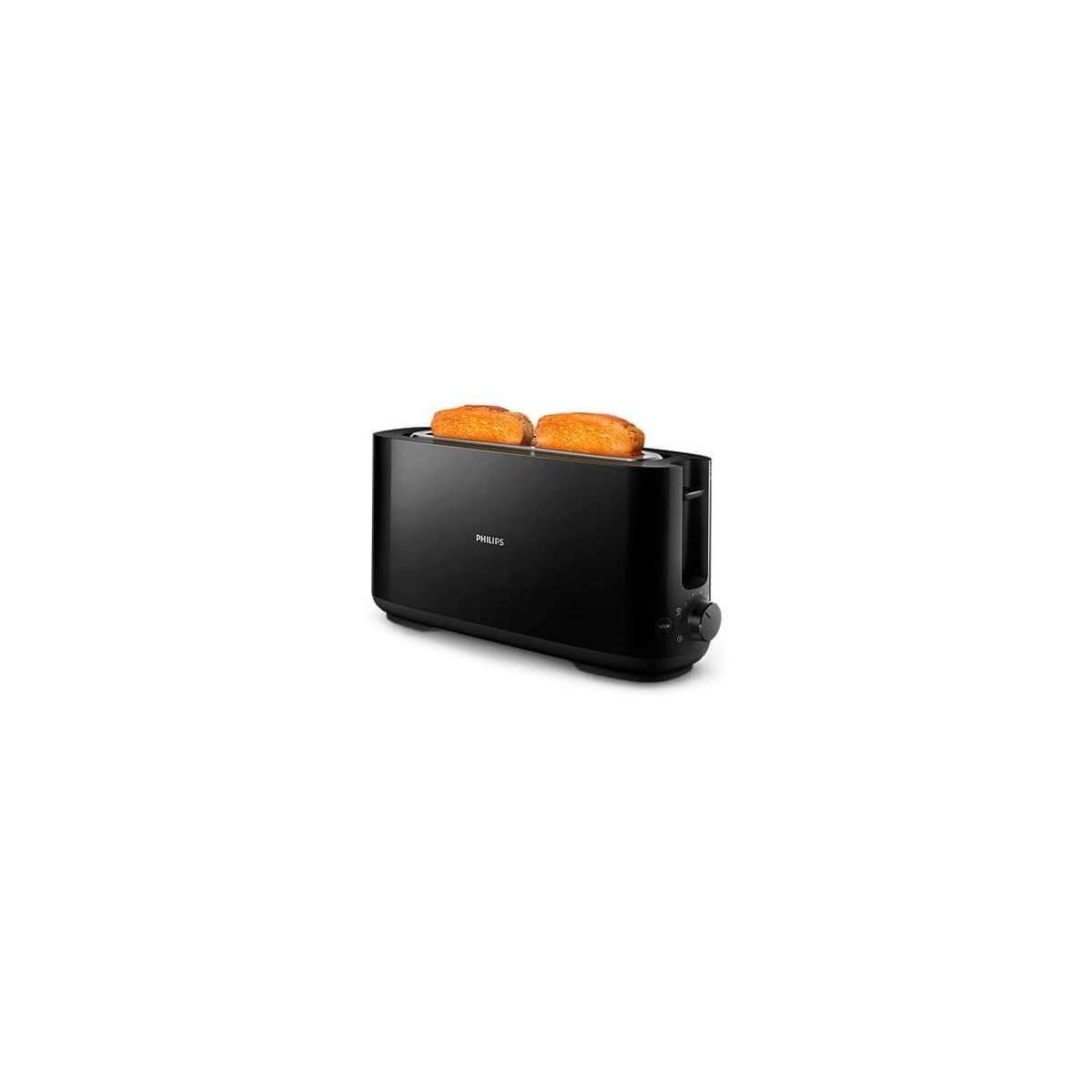 Tostadora - Philips HD2590/90, Capacidad para 2 tostadas, Negro, 8