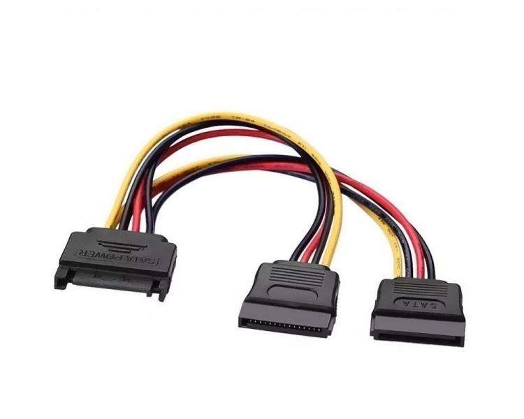 Cable alimentación aisens a131-0353/ sata macho - 2x sata hembra/ 20cm/ negro