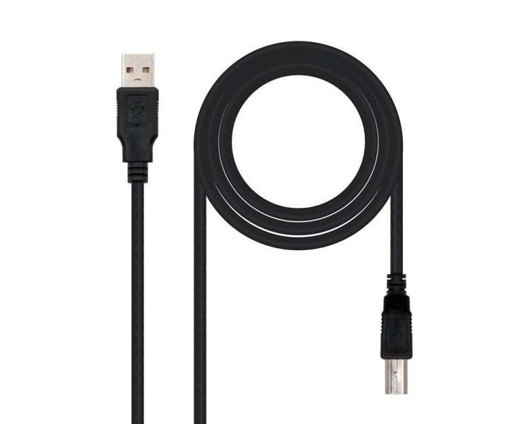 Cable usb 2.0 impresora nanocable 10.01.0104-bk/ usb macho - usb macho/ 3m/ negro