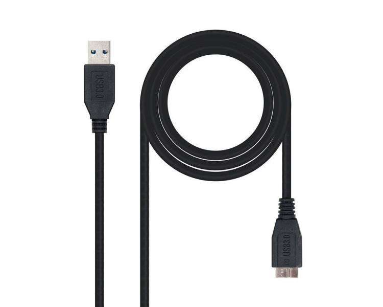 Cable usb 3.0 nanocable 10.01.1101-bk/ usb macho - microusb macho/ 1m/ negro