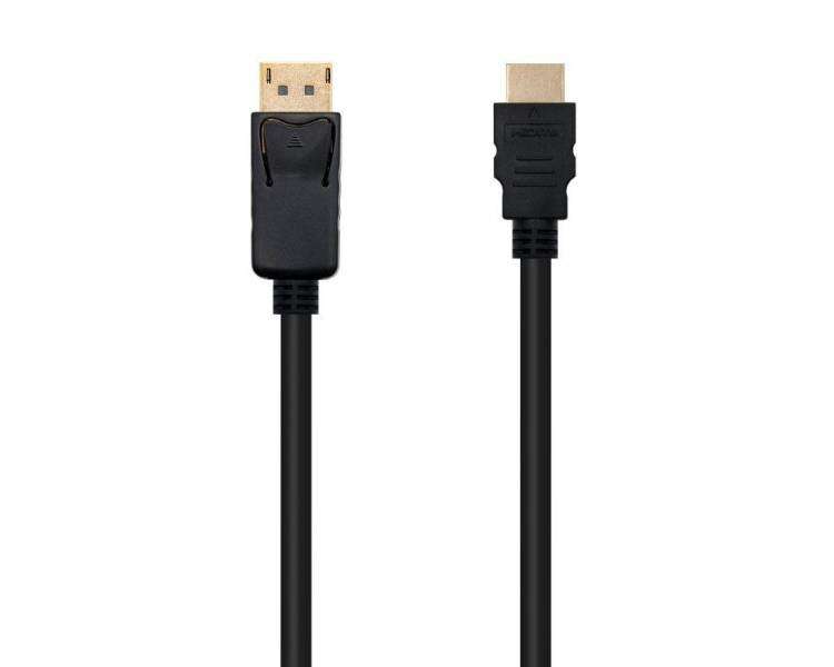 Cable conversor nanocable 10.15.4300/ displayport macho - hdmi macho/ 0.5m/ negro