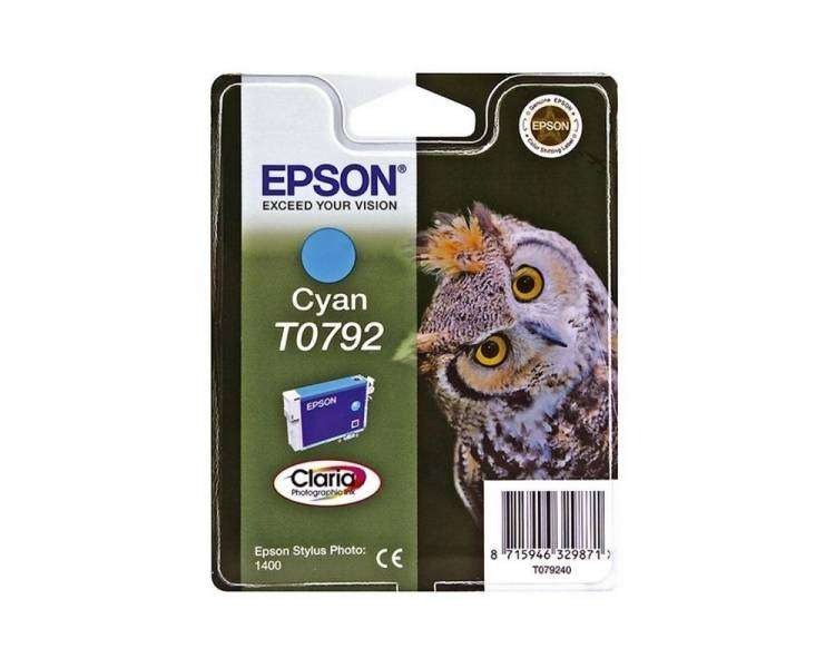 Cartucho de tinta original epson t0792/ cian