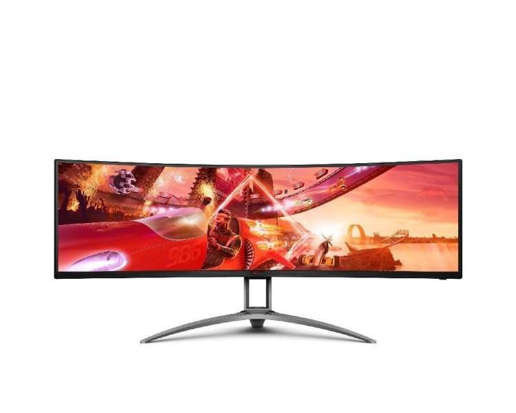 Monitor gaming curvo ultrapanorámico aoc ag493qcx 48.8'/ dual full hd/ multimedia/ negro