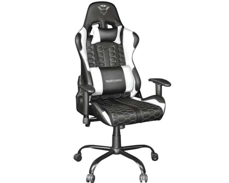 Silla gaming trust gaming gxt 708w resto/ blanco y negro