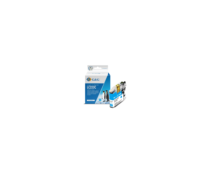 Cartucho de Tinta G&G Compatible para BROTHER LC223/LC221 CYAN- REEMPLAZA LC223C/LC221C