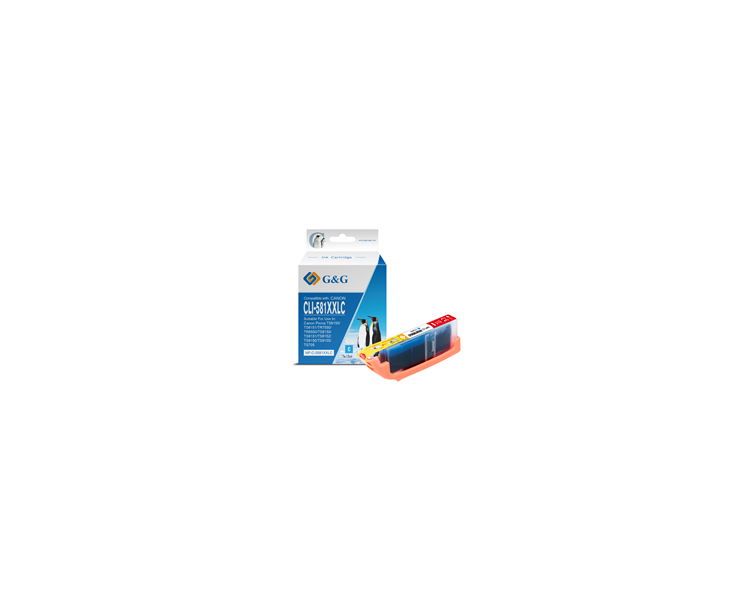 Cartucho de Tinta G&G Compatible para CANON CLI581XXL CYAN- REEMPLAZA 1995C001/2103C001/2049C001