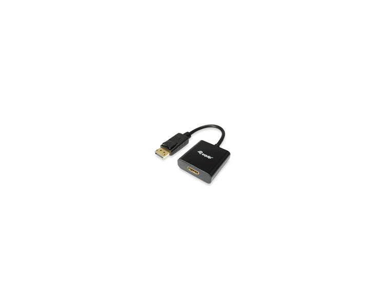 EQUIP ADAPTADOR DISPLAYPORT MACHO A HDMI HEMBRA - RESOLUCION HASTA 1080P - LONGITUD 15CM - COLOR NEGRO