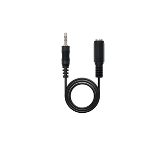 Nanocable Cable Audio Estereo Jack 3.5mm Macho a Jack 3.5mm Hembra 3m -  Color Negro