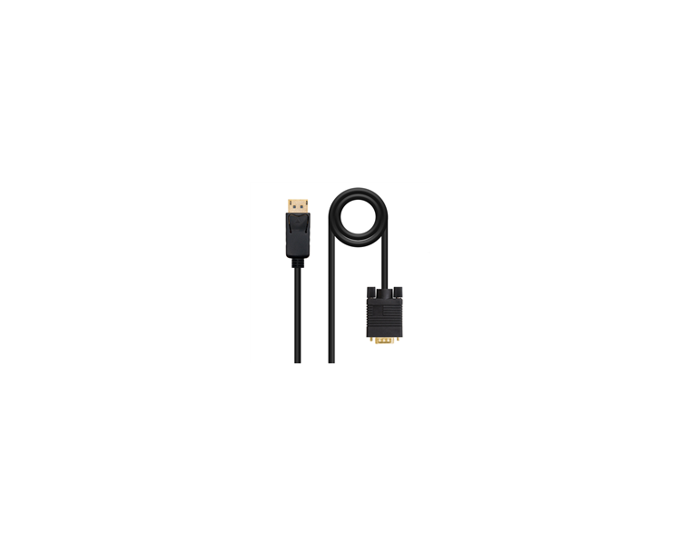 NANOCABLE CABLE CONVERSOR DISPLAYPORT MACHO A VGA MACHO 2M - COLOR NEGRO