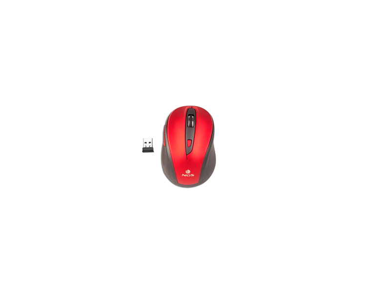 NGS EVO MUTE RATON INALAMBRICO USB 1600DPI - 5 BOTONES - SILENCIOSO - USO DIESTRO - COLOR ROJO/NEGRO