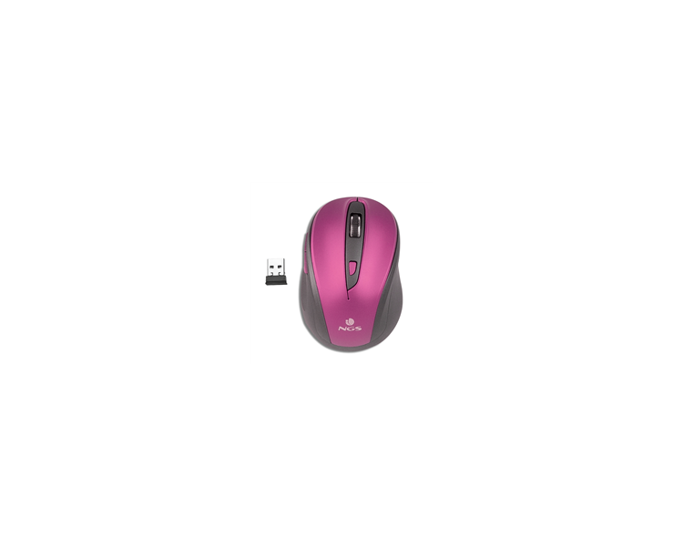 NGS EVO MUTE RATON INALAMBRICO USB 1600DPI - 5 BOTONES - SILENCIOSO - USO DIESTRO - COLOR VIOLETA/NEGRO