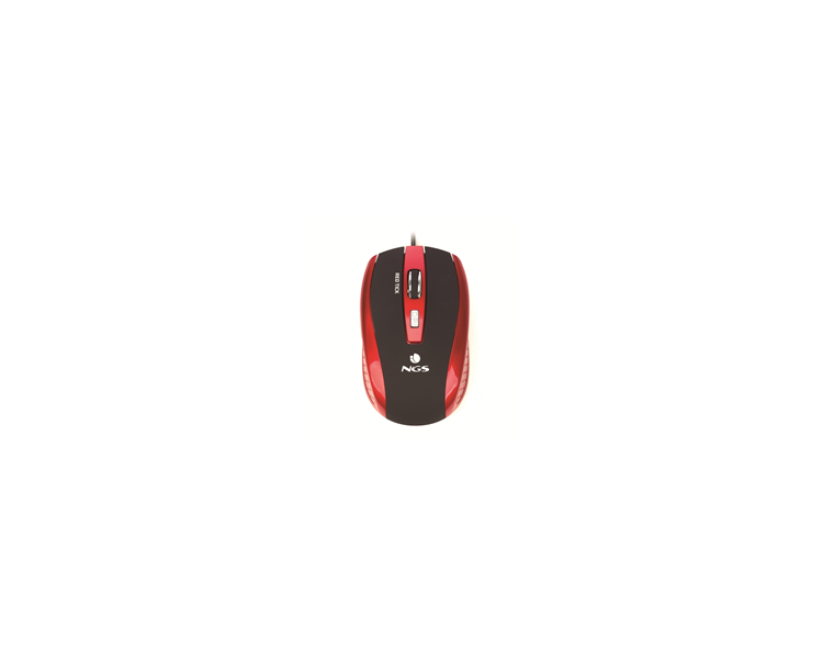 NGS TICK RATON USB 1600DPI - 5 BOTONES - USO DIESTRO - COLOR ROJO/NEGRO