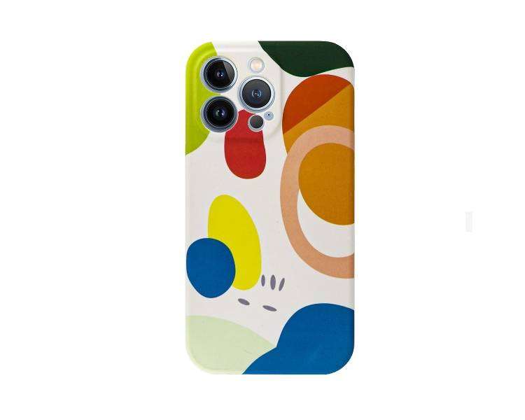 Funda Silicona Suave Elástica 4 Dibujos Compatible con iPhone 13 Pro Max