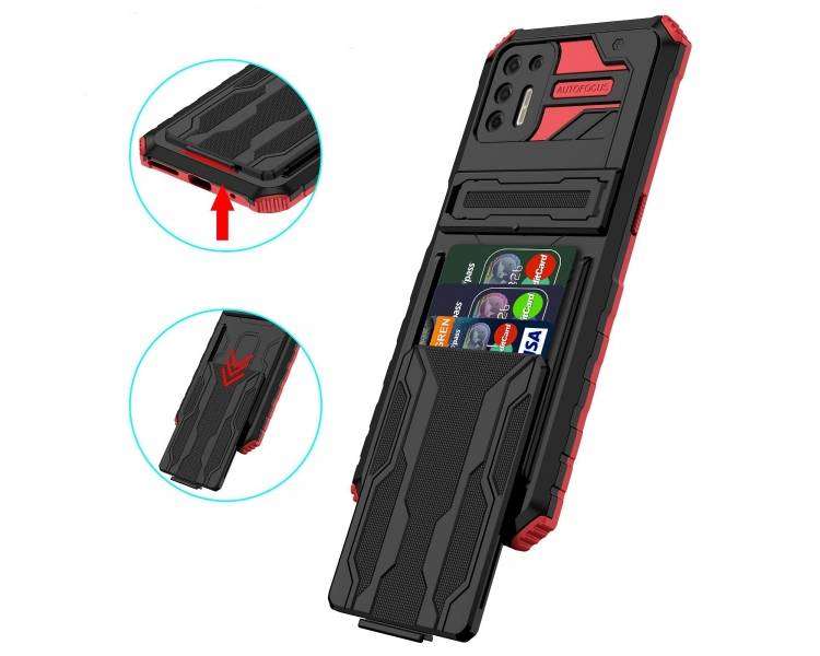 Funda Rock Anti-Golpe Tarjetero y Soporte Compatible con Iphone 13 Pro Max 6.1"