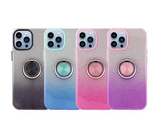 Funda Silicona Brillante para iPhone 13 Pro Max con Imán Soporte de Anilla 360º