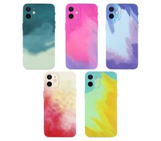 Funda Silicona Suave Elástica Acuarela Compatible con iPhone 13 Pro