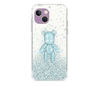 Funda Gel Transparente Purpurina Relieve Compatible para iPhone 13 6.1"