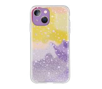 Funda Gel Transparente Purpurina Protección Cámara 3D para iPhone 13 Mini 