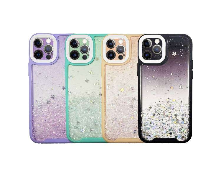 Funda Gel Anti-Golpe de Purpurina Compatible para iPhone 12 Pro Max