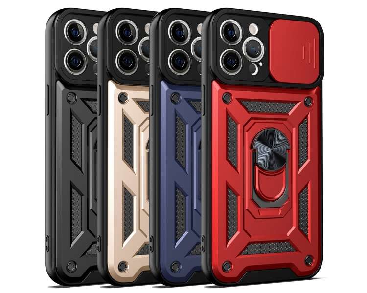 Funda con Anilla y Cámara Deslizante Compatible para iPhone 12 Pro Max con Imán