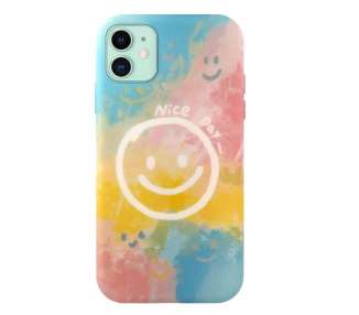 Funda Silicona Suave Elástica 4 Dibujos Compatible con iPhone 12