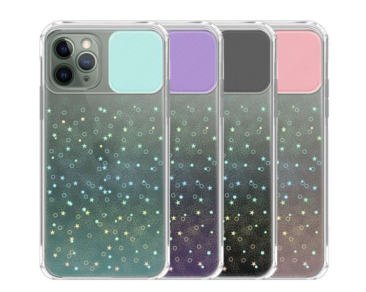 Funda para iPhone 11 Pro Silicona de Purpurina con cámara Cubierta Deslizante