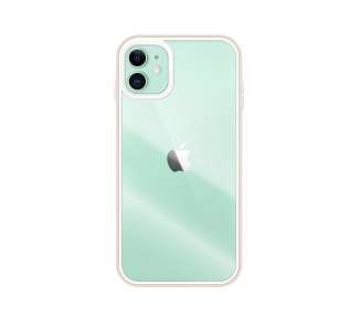 Funda Anti-golpe Transparente con Borde de Color de Goma para IPhone 11