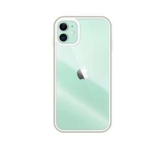 Funda Anti-golpe Transparente con Borde de Color de Goma para IPhone 11