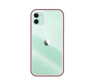 Funda Anti-golpe Transparente con Borde de Color de Goma para IPhone 11