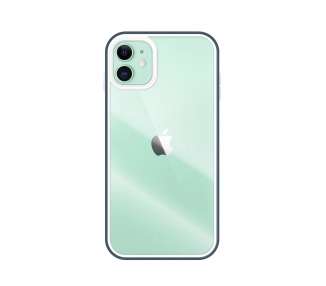 Funda Anti-golpe Transparente con Borde de Color de Goma para IPhone 11