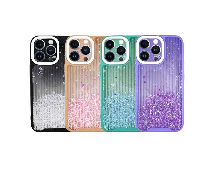 Funda Gel Anti-Golpe de Purpurina Compatible para iPhone 7,8,SE