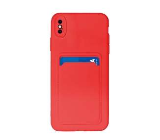 Funda Silicona Suave con Tarjetero Compatible con Iphone XS Max con Cámara 3D