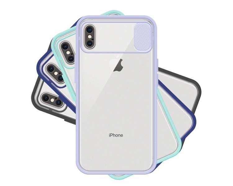 Funda Gel Compatible para Iphone Xs Max con cámara Cubierta Deslizante