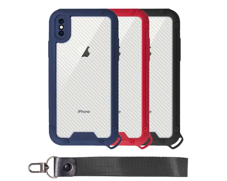 Funda Bumper Anti-Shock Compatible con IPhone Xs Max con Cordón corto