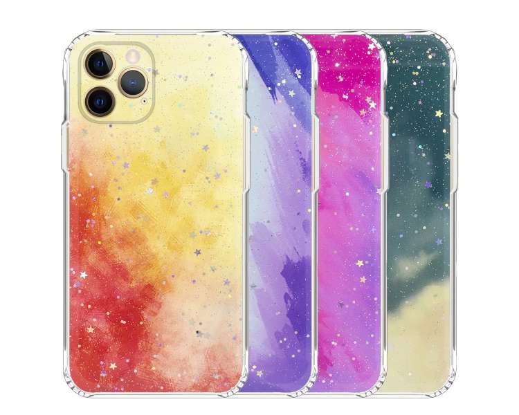 Funda Purpurina Cloud Antigolpe Compatible con iPhone X,XS