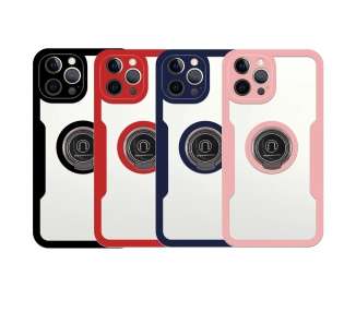 Funda Doble Con Imán y Anilla para iPhone XR Silicona Delantera y Trasera