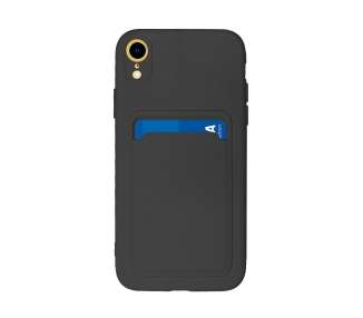 Funda Silicona Suave con Tarjetero Compatible con Iphone XR con Cámara 3D