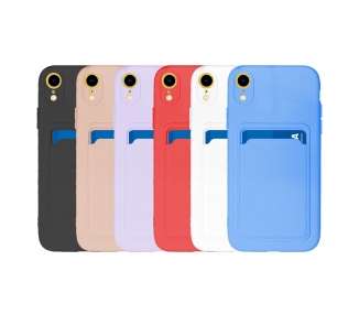 Funda Silicona Suave con Tarjetero Compatible con Iphone XR con Cámara 3D