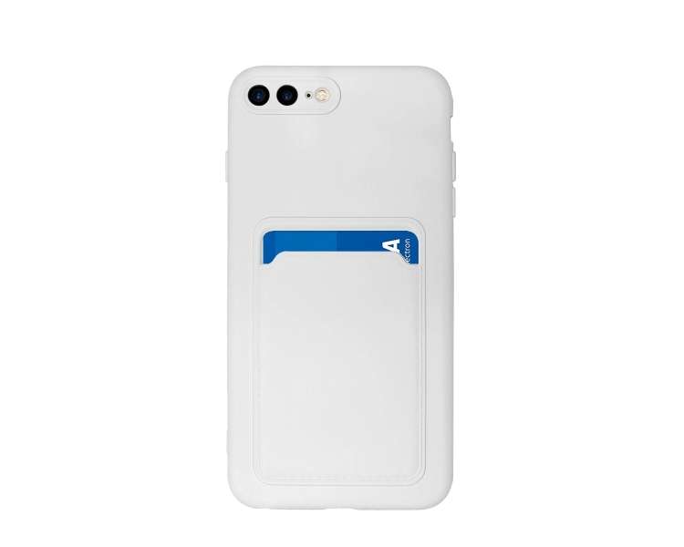 Funda Silicona Suave con Tarjetero Compatible con Iphone 7,8 Plus con Cámara 3D