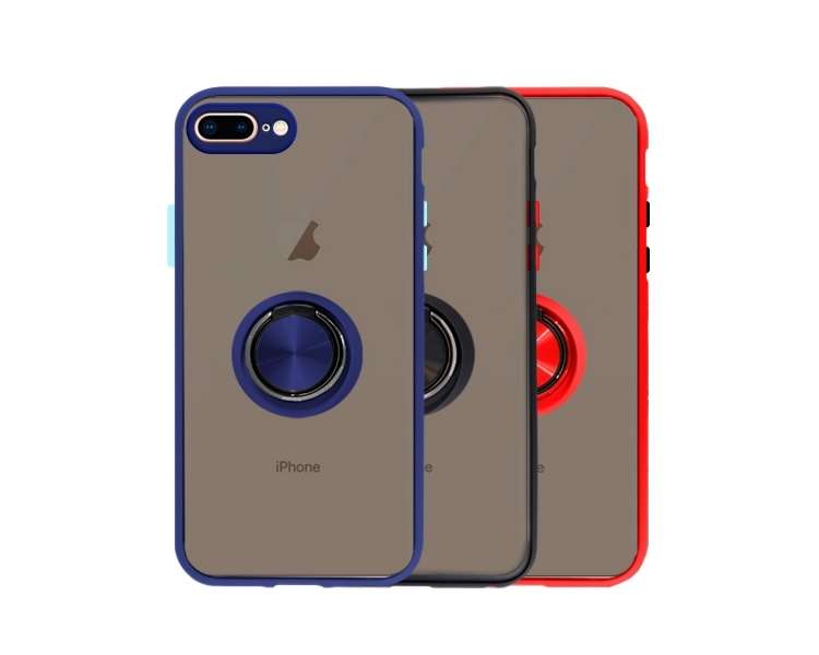 Funda Gel Compatible para iPhone 7,8 Plus Iman con soporte Smoked