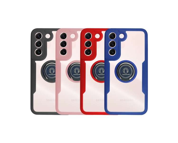 Funda Doble Imán Y Anilla para Samsung Galaxy S22 Plus Silicona Delante Detras