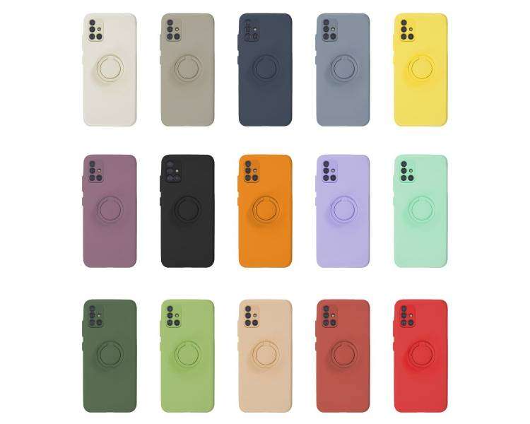 Funda Gel Silicona Suave Compatible con Samsung S20 FE Imán Soporte Anilla 