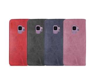 Funda Tapa con Tarjetero Compatible con Samsung Galaxy S9 Polipiel