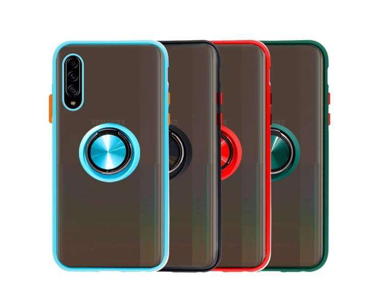 Funda Gel Compatible para Samsung Galaxy A90 5G Iman con soporte Smoked